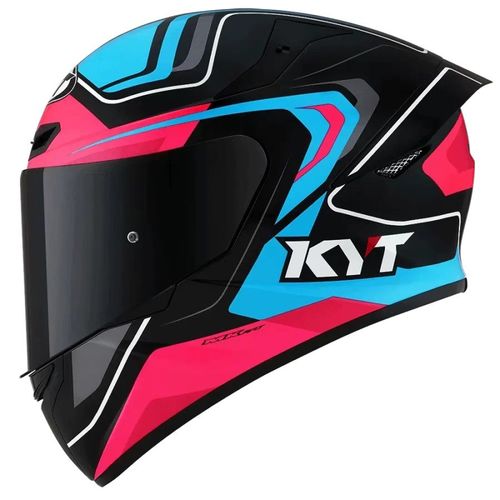 קסדה מלאה קיי ווי טי שחור/ ורוד/ כחול – KYT TT COURSE OVERTECH BLACK PINK