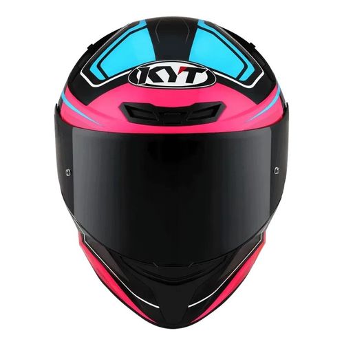 קסדה מלאה קיי ווי טי שחור/ ורוד/ כחול – KYT TT COURSE OVERTECH BLACK PINK