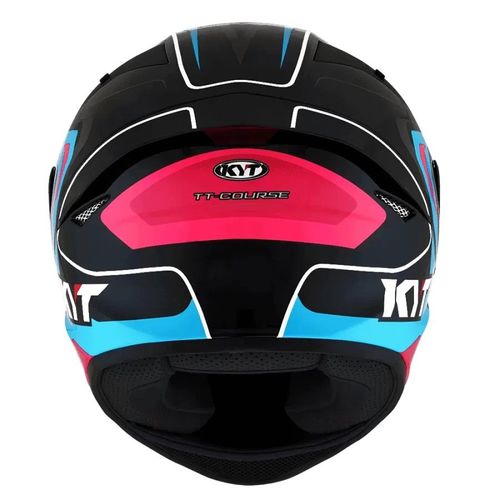 קסדה מלאה קיי ווי טי שחור/ ורוד/ כחול – KYT TT COURSE OVERTECH BLACK PINK