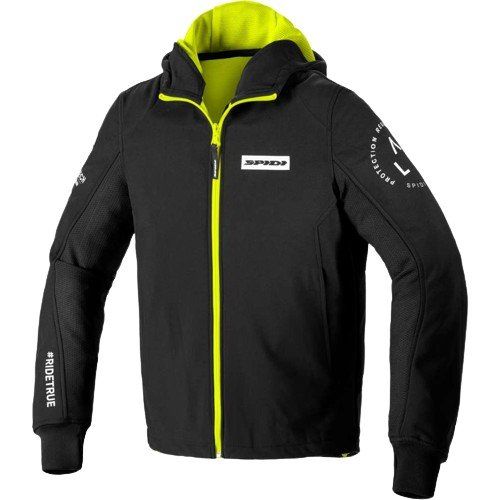 ג'קט רכיבה ממוגן ספידי שחור/ צהוב – SPIDI JACKET HOODIE ARMOR EVO