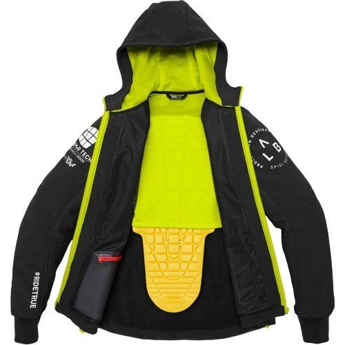 ג'קט רכיבה ממוגן ספידי שחור/ צהוב – SPIDI JACKET HOODIE ARMOR EVO