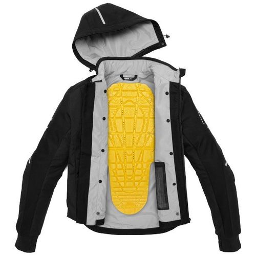 ג'קט רכיבה ממוגן ספידי שחור – SPIDI JACKET HOODIE ARMOR H2OUT