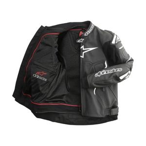 מעיל עור גברים אלפינסטארס שחור/ לבן – ALPINESTARTS ATEM V4 LEATHER