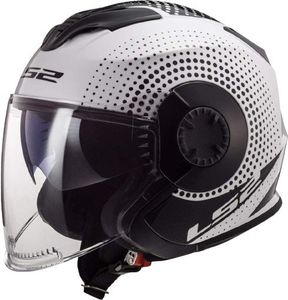 קסדה 3/4 אל אס 2 ורסו שחור/לבן מבריק – LS2 OF570 VERSO SPIN WHITE BLACK