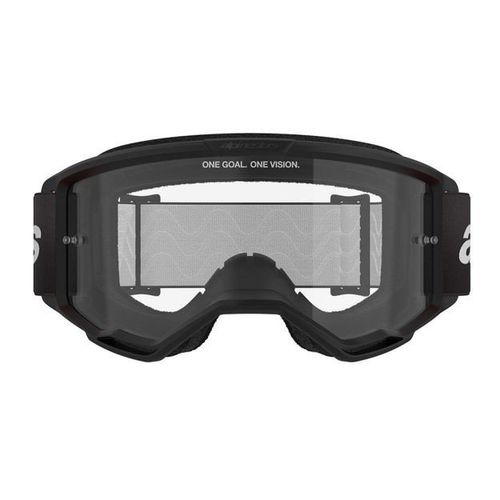 משקפי אבק אלפינסטארס שחור/ עדשה שקופה – ALPINESTARS VISION 3 WORDMARK