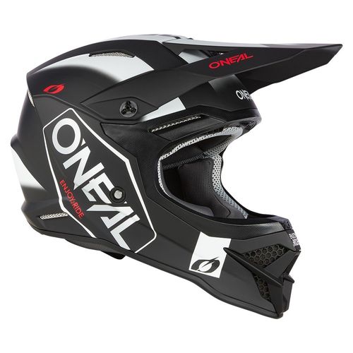 קסדת רכיבה אוניל שחור/ לבן/ אדום – ONEAL 3SRS HEXX V.23