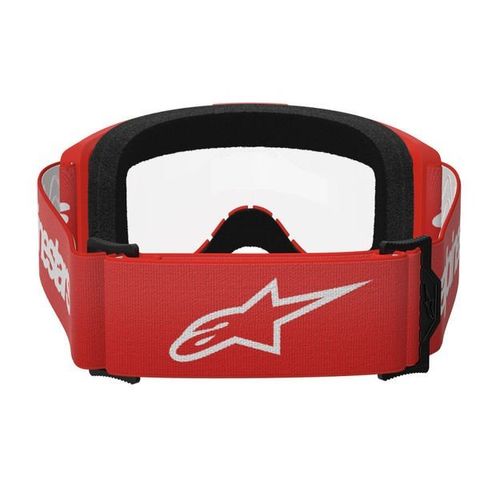 משקפי אבק אלפינסטארס אדום/ עדשה שקופה – ALPINESTARS VISION 3 WORDMARK