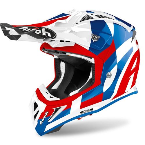 קסדת שטח אירו אביאטור אייס לבן/ כחול/ אדום – AIROH AVIATOR ACE TRICK