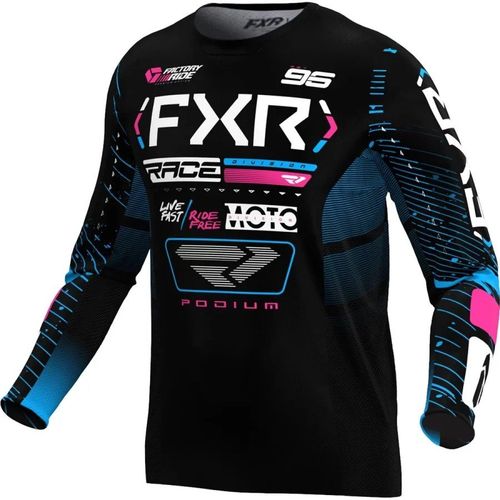 חליפת רכיבה אף אקס אר שחור/ כחול/ ורוד – FXR RACING PODIUM GEAR V25‏