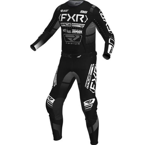 חליפת רכיבה אף אקס אר שחור/ לבן – FXR RACING PODIUM GEAR V25‏