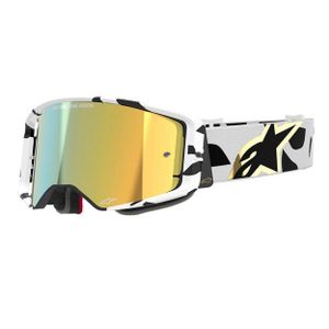 משקפי אבק אלפינסטארס לבן/ שחור/ עדשת מראה – ALPINESTARS SUPERTECH CORP