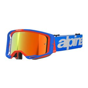 משקפי אבק אלפינסטארס כחול/ כתום/ עדשת מראה – ALPINESTARS VISION 8 WORDMARK