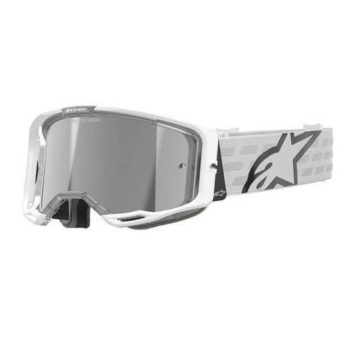 משקפי אבק אלפינסטארס לבן/ עדשת מראה – ALPINESTARS VISION 8 CORP