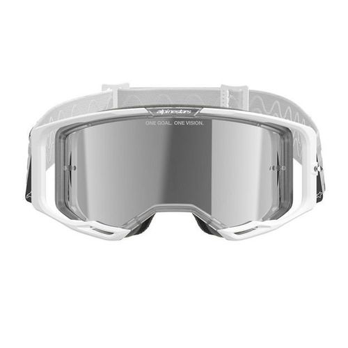 משקפי אבק אלפינסטארס לבן/ עדשת מראה – ALPINESTARS VISION 8 CORP