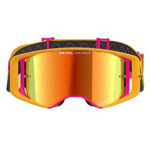 משקפי אבק אלפינסטארס צהוב/ ורוד/ עדשת מראה – ALPINESTARS SUPERTECH CORP