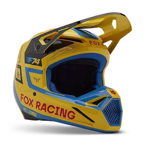 קסדת רכיבה פוקס צהוב – FOX V1 RACE SPEC V.25