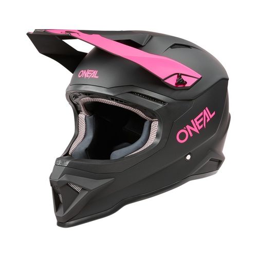 קסדת שטח אוניל שחור/ ורוד – ONEAL 1SRS SOLID BLACK/ PINK V.24