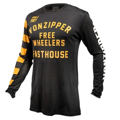 חולצת רכיבה פסטהאוס שחור/ כתום – FASTHOUSE VONZIPPER USA BARLEY MOTO