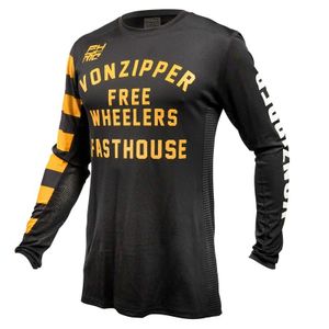 חולצת רכיבה פסטהאוס שחור/ כתום – FASTHOUSE VONZIPPER USA BARLEY MOTO