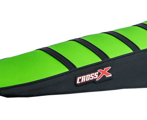 כיסוי מושב לאופנוע שטח קווסאקי ירוק/ שחור – CROSS X RACING SEAT COVER KAWASAKI 85/100 KXF 11-22