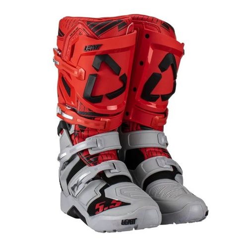 מגפי רכיבה ליט 5.5 אפור/ אדום – LEATT BOOTS 5.5 FLEXLOCK ENDURO