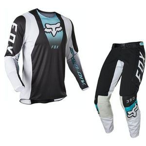 חליפת רכיבה פוקס שחור/ לבן/ ירוק – FOX RACING 360 DIER