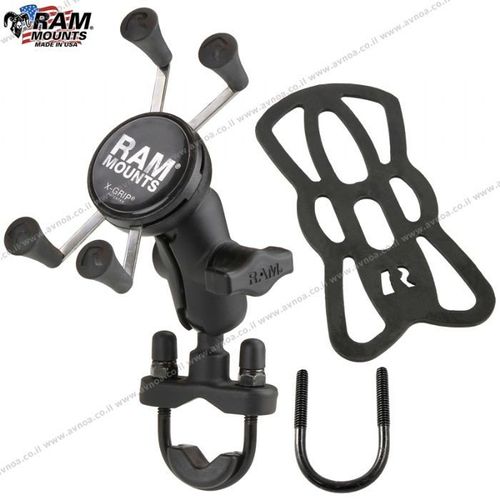 סמרטפון סטנדרטי תושבת חבק יחיד זרוע קצרה Ram Mount X-Grip