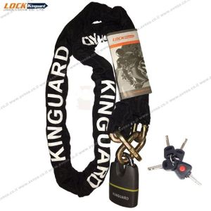 מנעול שרשרת 13 מ"מ 180 ס"מ Kinguard Locks מפתח מואר 3 מפתחות