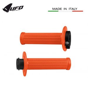 גריפים עם נעילה וידית מצערת כתום - UFO GRIPS LOCK-ON