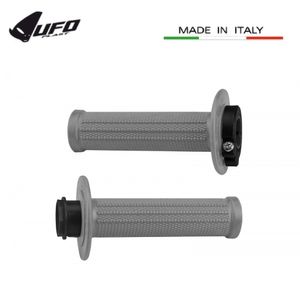 גריפים עם נעילה וידית מצערת אפור - UFO GRIPS LOCK-ON