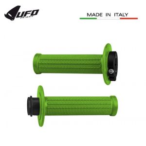 גריפים עם נעילה וידית מצערת ירוק - UFO GRIPS LOCK-ON