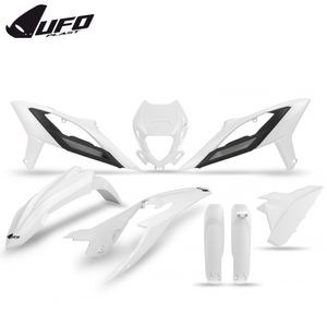 סט פלסטיקה UFO BETA RR 250/300350/400/450 כולל מסגרת פנס ומגיני בולמים לבן