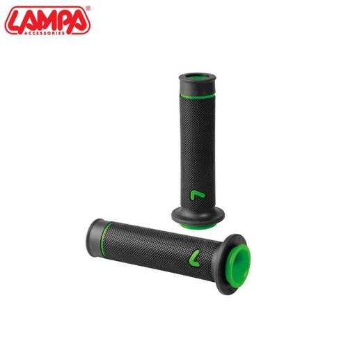 גריפים ספורטיבים לאופנועי כביש שחור/ירוק LAMPA