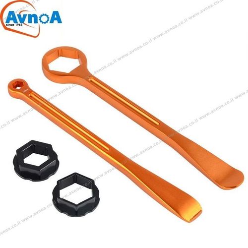 זוג כפות לתיקון פנצ´ר כולל מפתח ברגים Avnoa Racing כתום