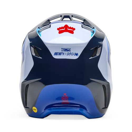 קסדת פוקס לבן / כחול - FOX V3 FADE HELMET V25