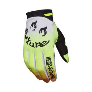 כפפות רכיבה פוקס לבן / צהוב - FOX 180 HELLO FUTURE GLOVE V25