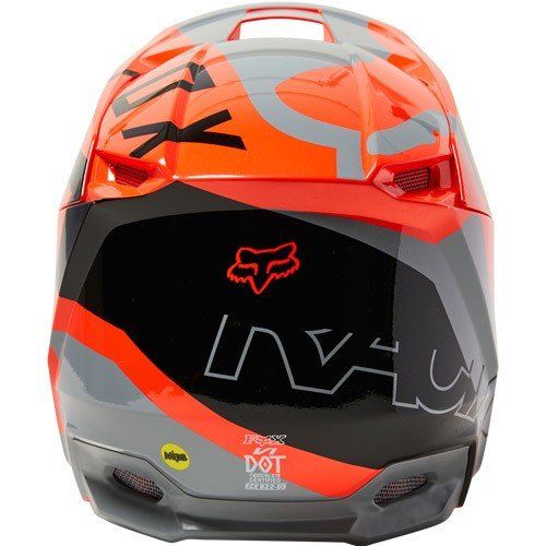 קסדה ילדים לאופנוע שטח V1 כתום / אפור - YOUTH V1 SKEW HELMET