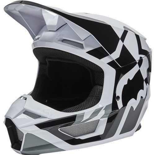 קסדה לאופנוע שטח ילדים V1 שחור / לבן - YOUTH V1 LUX HELMET