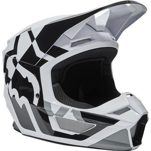 קסדה לאופנוע שטח ילדים V1 שחור / לבן - YOUTH V1 LUX HELMET