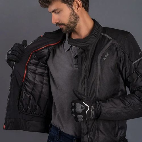 מעיל חורף גברים אל אס 2 שחור/ אפור – LS2 SEPANG MAN JACKET BLACK GREY