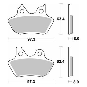 826-רפידות בלם קדמי אחורי HARLEY DAVIDSON 00-07 סינטר