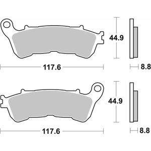 828-רפידות בלם קדמי HONDA CB/CBF/NC700/XLV700/ VFR800/XL1000 /VFR1200 קרמי/סינטר