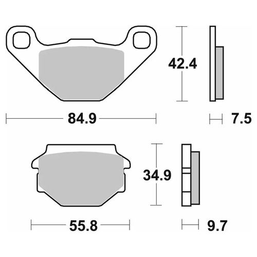 684-רפידות בלם אחוריות APRILIA RX125 קרמי