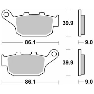 881-רפידות בלם אחורי HONDA/KAWASAKI/SUZUKI קרמי/סינטר