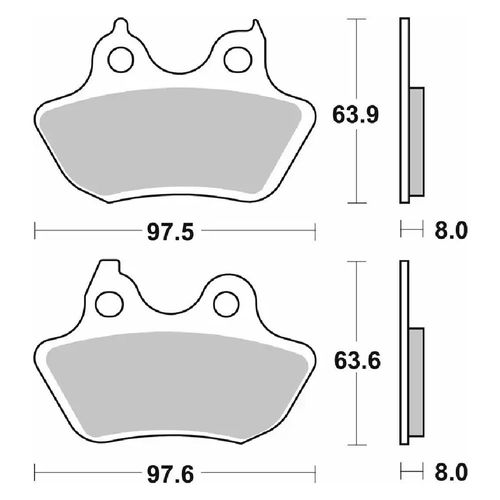 846-רפידות בלם אחורי HARLEY DAVIDSON 06-07 סינטר