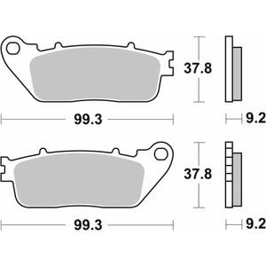 862-רפידות בלם אחורי HONDA VFR800F/X,CB1000R/VFR1200F קרמי