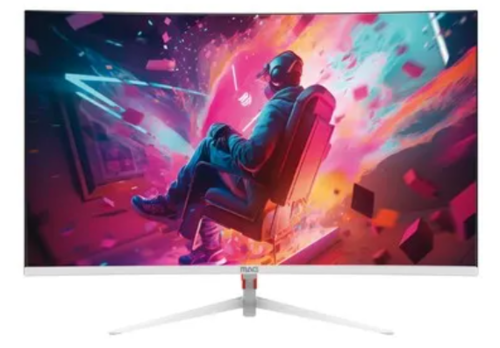 מסך קעור MAG דגם C27F300YW בצבע לבן עם חיבורי HDMI ו-DisplayPort