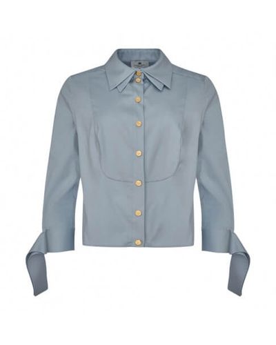 Cotton poplin shirt with bow tie