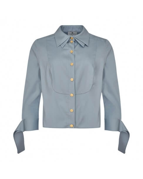 Cotton poplin shirt with bow tie