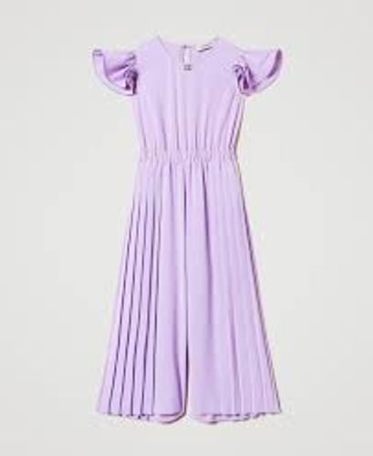 Pleated crêpe de Chine jumpsuit